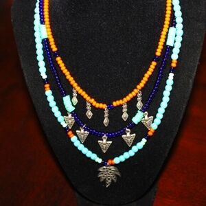 Handcrafted Boho Beaded Layered Necklace – Y2K Festival Vibes